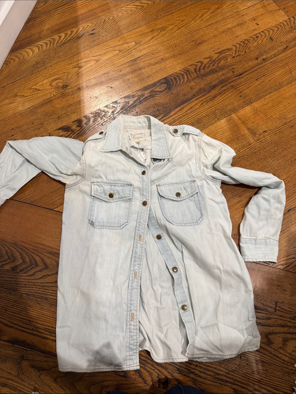 Current/Elliott Pale Blue Utility Denim Shirt